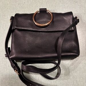 Black Leather Vince Camuto Small Cross Body Purse.